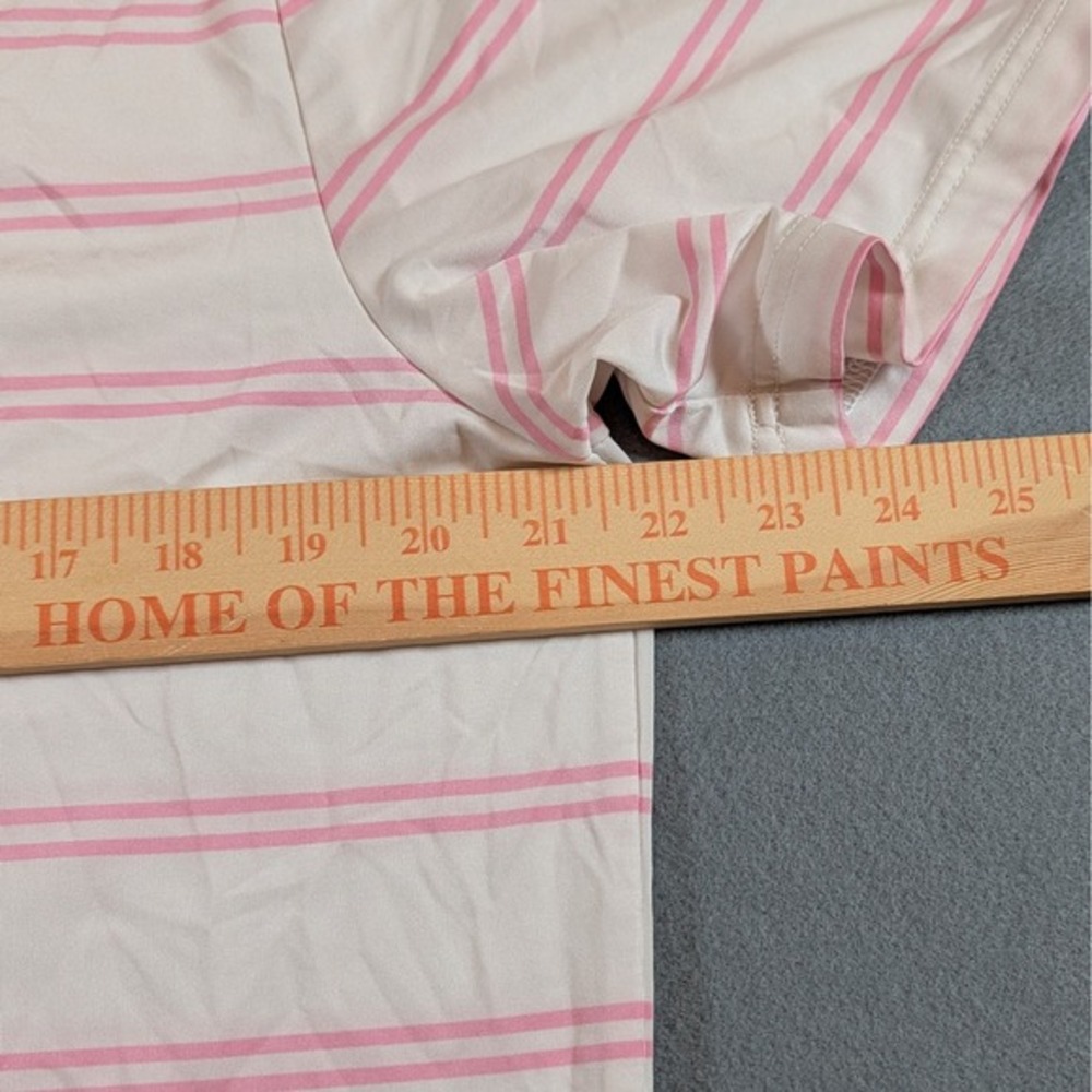 RLX Ralph Lauren Mens Golf Polo Shirt Size M Pink Stripe Performance Breathable - Picture 4 of 8